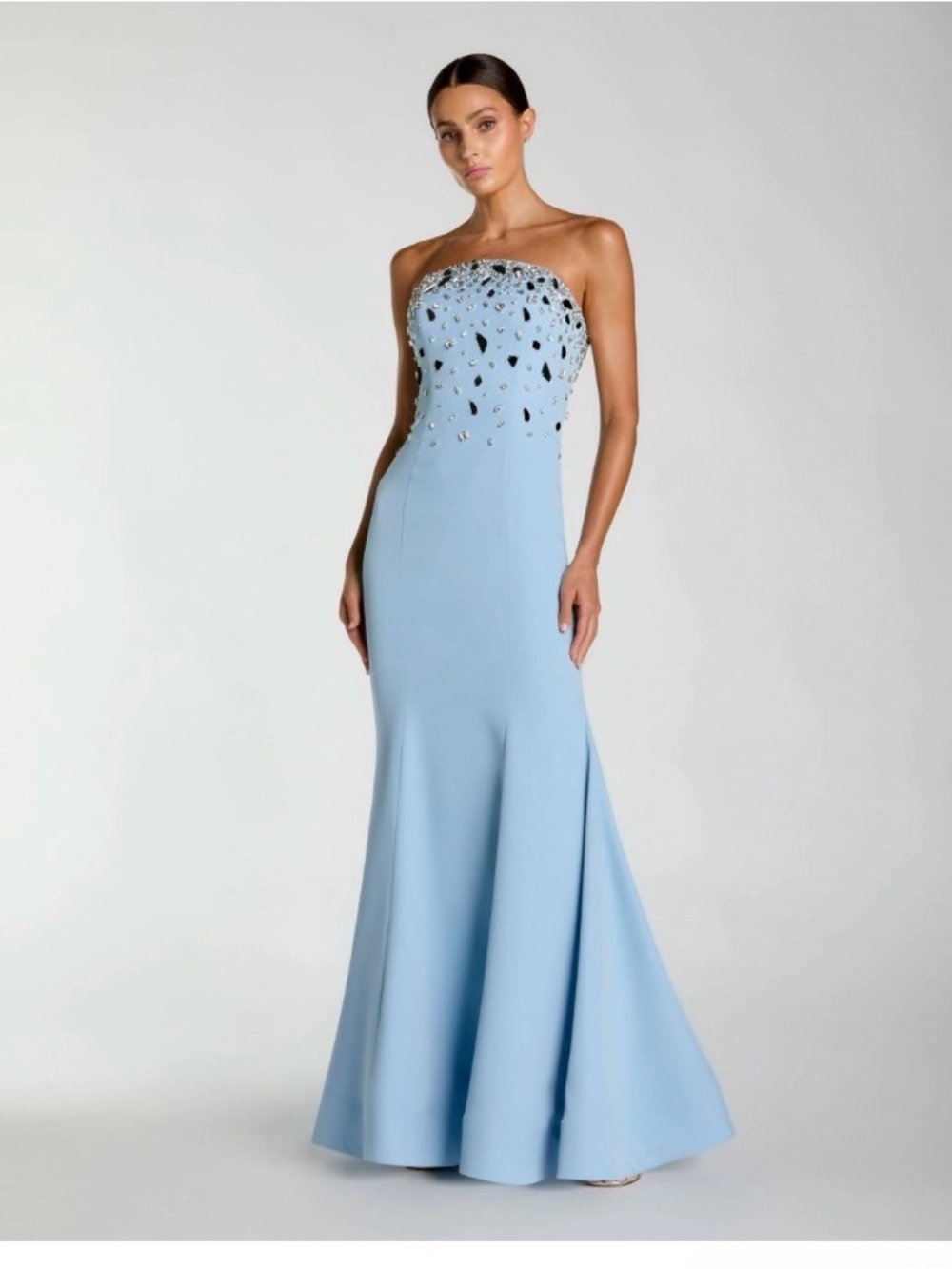 Mac Duggal - 56393 Blue Strapless Embellished Mermaid Gown -Size 0